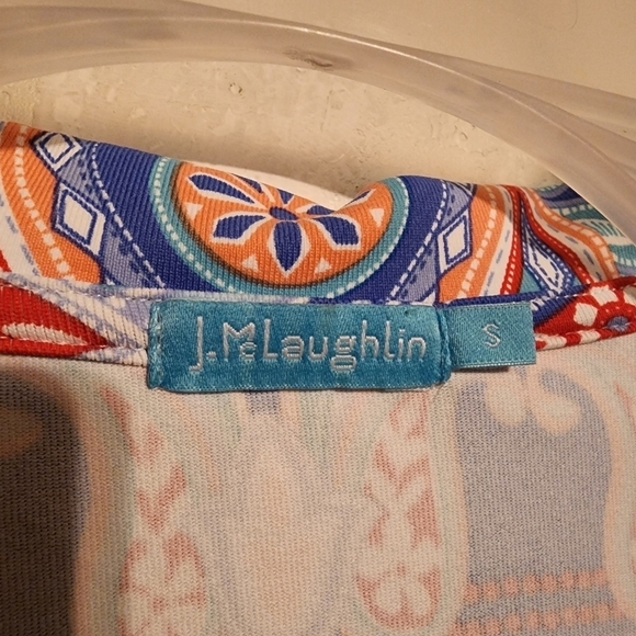 J. McLaughlin Paisley Catalina Cloth Top Blue V Neck Surplice Size S - Picture 4 of 10